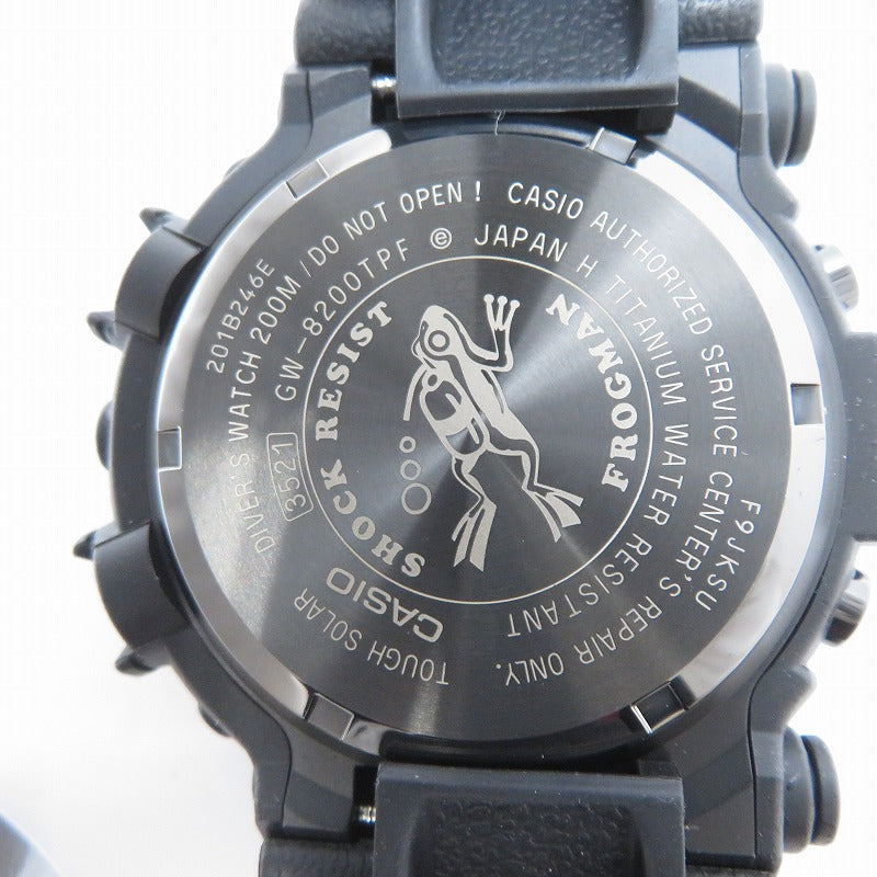 G-SHOCK | ジーショック MASTER OF G-SEA FROGMAN/ミスジヤドクガエル デジタルソーラー 腕時計 GW-8200TPF-1JR ブラック【瀬戸大橋店】