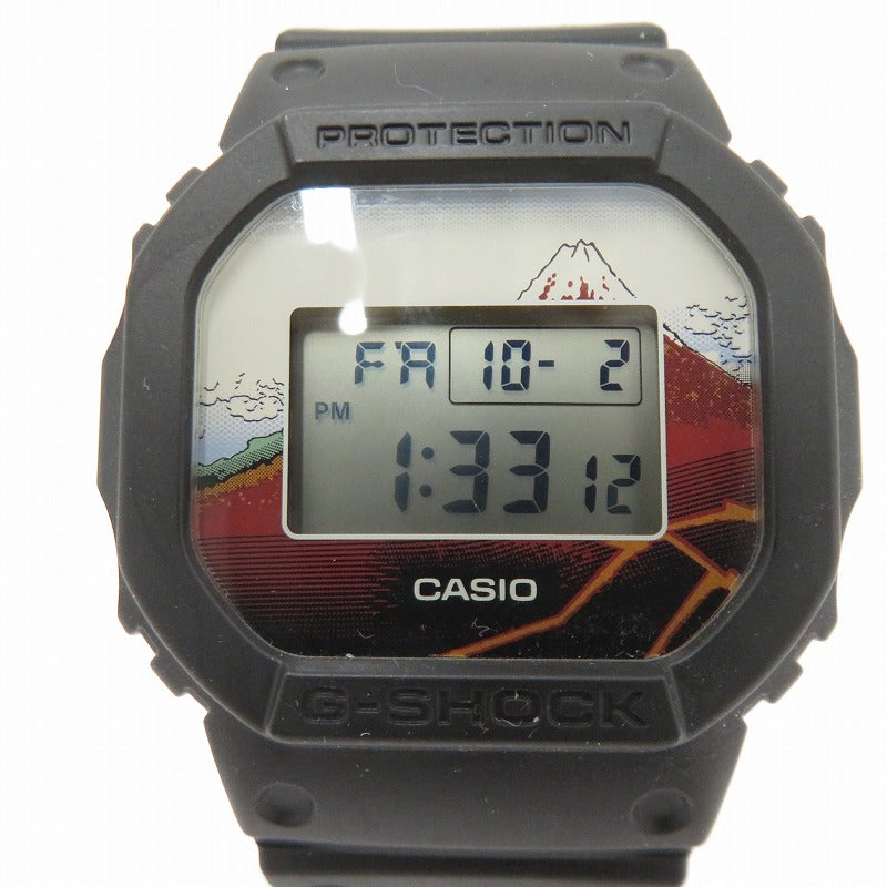 G-SHOCK | ジーショック 富嶽三十六景「山下白雨」 デジタルクォーツ 腕時計 DW-5600KHSH25-1JR ブラック【瀬戸大橋店】