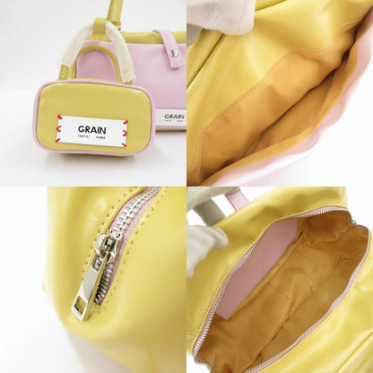 Ciaopanic | チャオパニック GRAIN バッグチャーム付きバイカラーバッグ ハンドバッグ CPZ1061112A0003 イエロー【瀬戸大橋店】