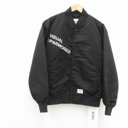 W)TAPS | ダブルタップス TEAM / JACKET / NYLON. TWILL スタジャン 261TQDT-JKM01 ブラック サイズ：1【瀬戸大橋店】