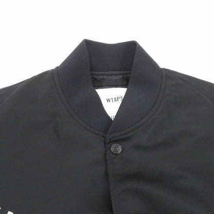 W)TAPS | ダブルタップス TEAM / JACKET / NYLON. TWILL スタジャン 261TQDT-JKM01 ブラック サイズ：1【瀬戸大橋店】