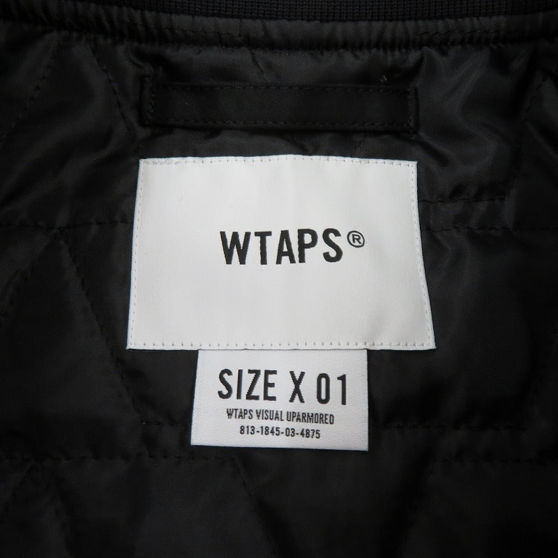 W)TAPS | ダブルタップス TEAM / JACKET / NYLON. TWILL スタジャン 261TQDT-JKM01 ブラック サイズ：1【瀬戸大橋店】