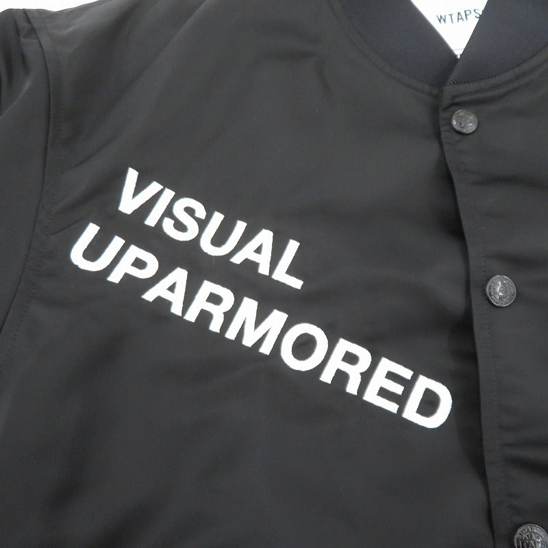 W)TAPS | ダブルタップス TEAM / JACKET / NYLON. TWILL スタジャン 261TQDT-JKM01 ブラック サイズ：1【瀬戸大橋店】