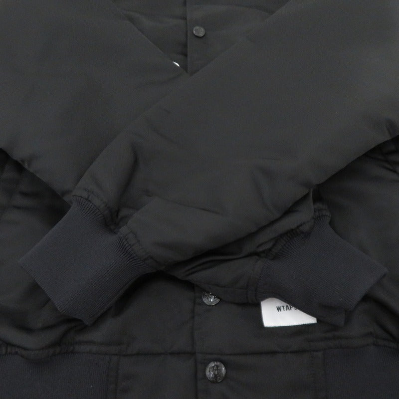 W)TAPS | ダブルタップス TEAM / JACKET / NYLON. TWILL スタジャン 261TQDT-JKM01 ブラック サイズ：1【瀬戸大橋店】