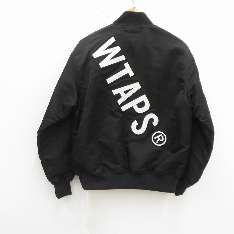 W)TAPS | ダブルタップス TEAM / JACKET / NYLON. TWILL スタジャン 261TQDT-JKM01 ブラック サイズ：1【瀬戸大橋店】