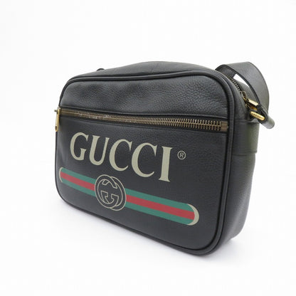 GUCCI | GUCCI Logo Print Messenger Shoulder Bag Black