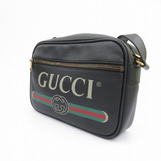 GUCCI | GUCCI Logo Print Messenger Shoulder Bag Black