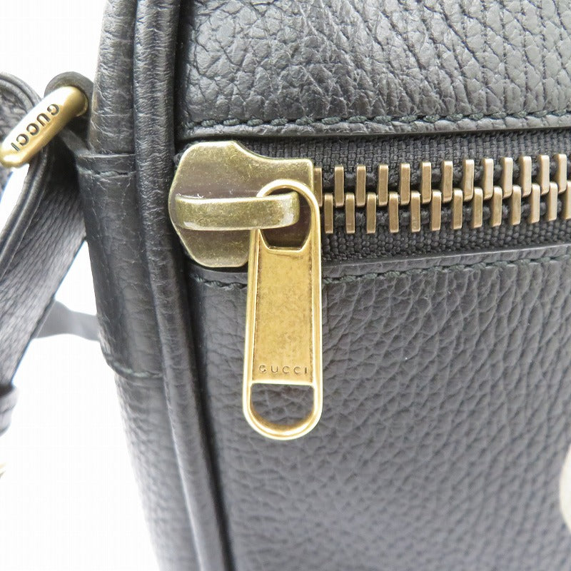 GUCCI | GUCCI Logo Print Messenger Shoulder Bag Black