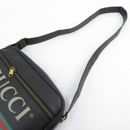 GUCCI | GUCCI Logo Print Messenger Shoulder Bag Black