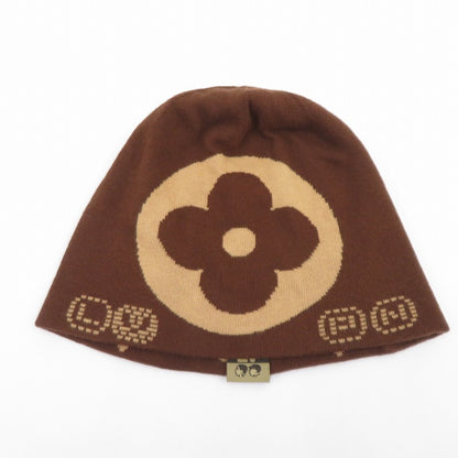 LOUIS VUITTON | Louis Vuitton Beanie LV Fit Monogram Knitted Cap M5248A Brown