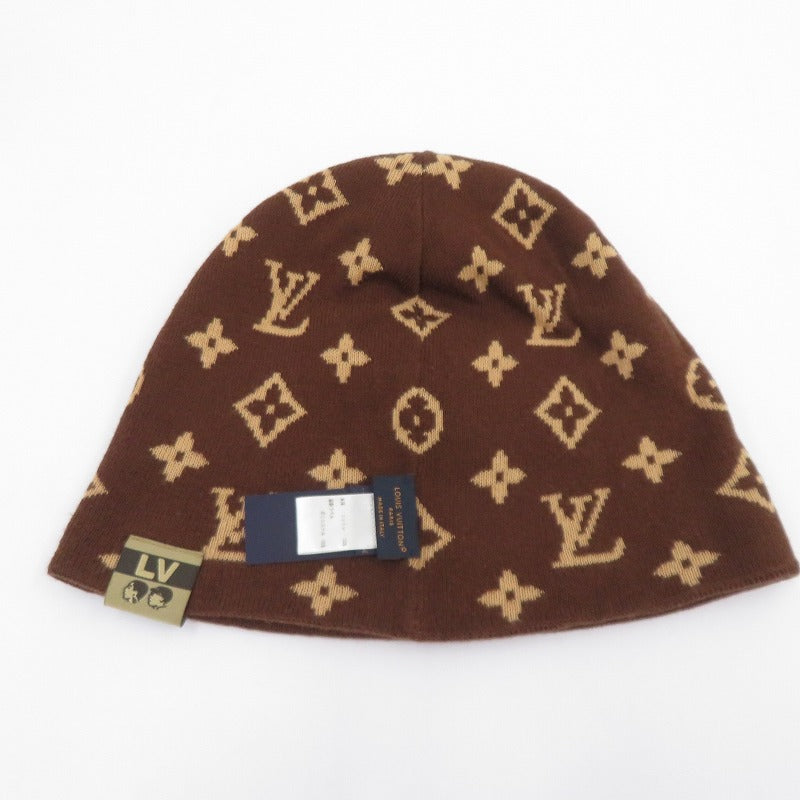 LOUIS VUITTON | Louis Vuitton Beanie LV Fit Monogram Knitted Cap M5248A Brown