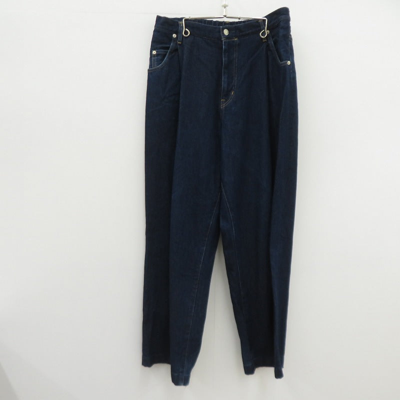 NEON SIGN | ネオンサイン Wide denim slacks “Rigid” デニムパンツ N0343 ネイビー サイズ：48【瀬戸大橋店】