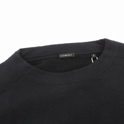 COMOLI | コモリ LWコットン裏毛クルーネック スウェット D01-05017 ブラック サイズ：3【瀬戸大橋店】