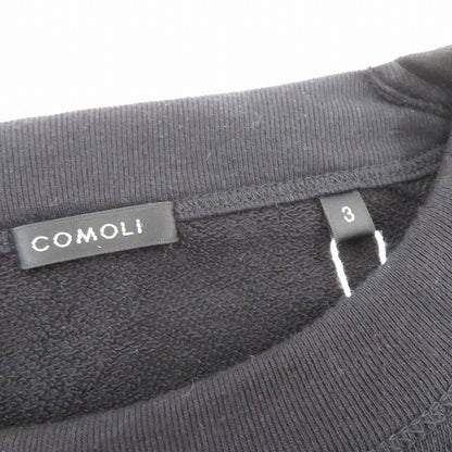 COMOLI | コモリ LWコットン裏毛クルーネック スウェット D01-05017 ブラック サイズ：3【瀬戸大橋店】