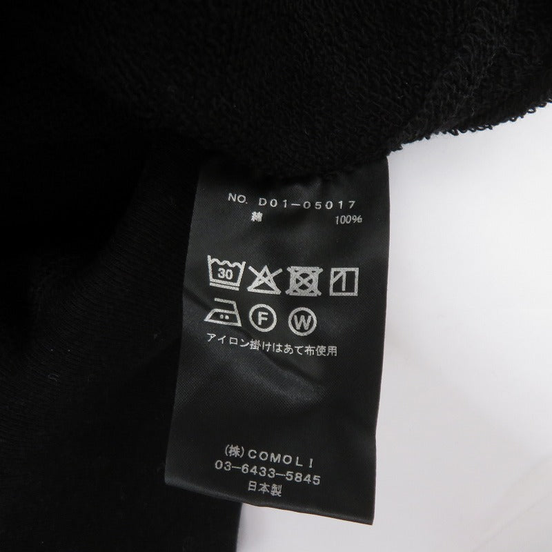 COMOLI | コモリ LWコットン裏毛クルーネック スウェット D01-05017 ブラック サイズ：3【瀬戸大橋店】