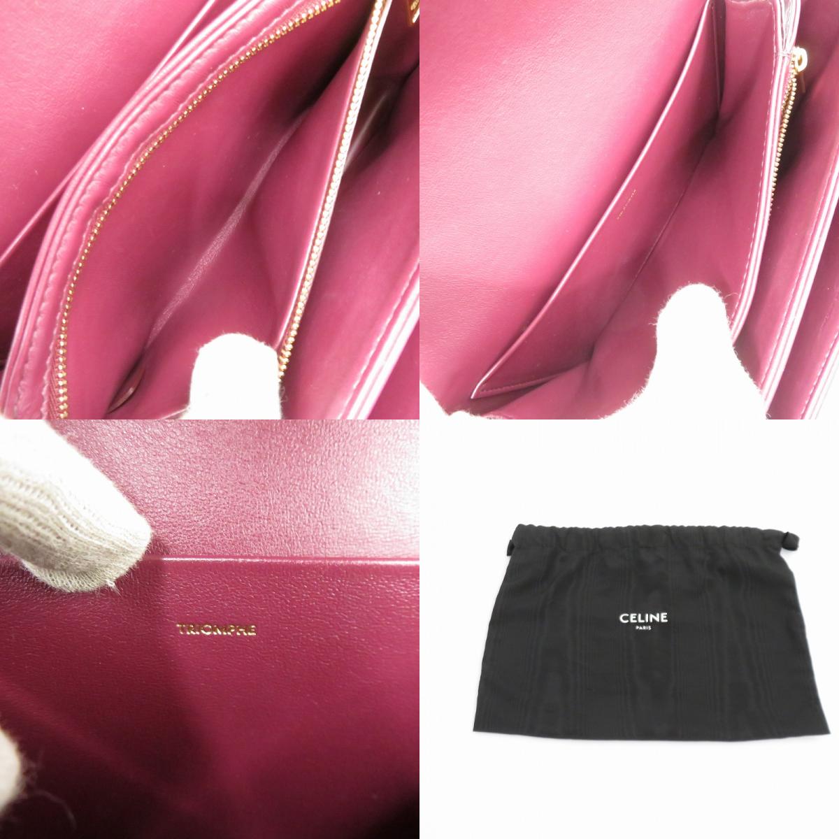 CELINE | セリーヌ トリオンフバッグ ショルダーバッグ 187363BF4.28LB ボルドー/バーガンディー【瀬戸大橋店】