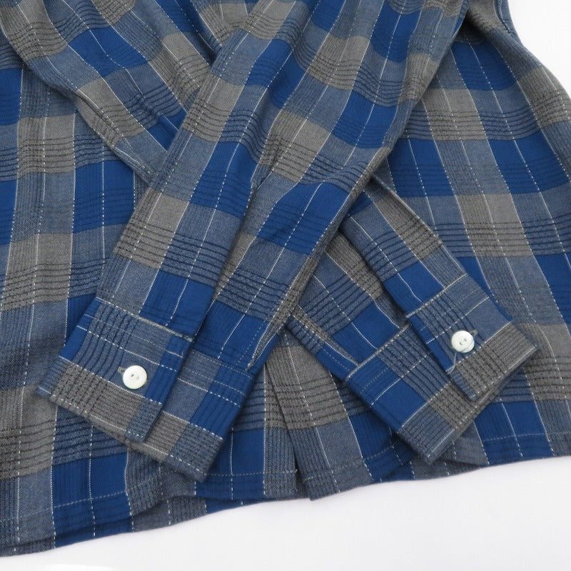 COOTIE | クーティー Ombre Check Shirt 長袖シャツ ブルー サイズ：S【瀬戸大橋店】