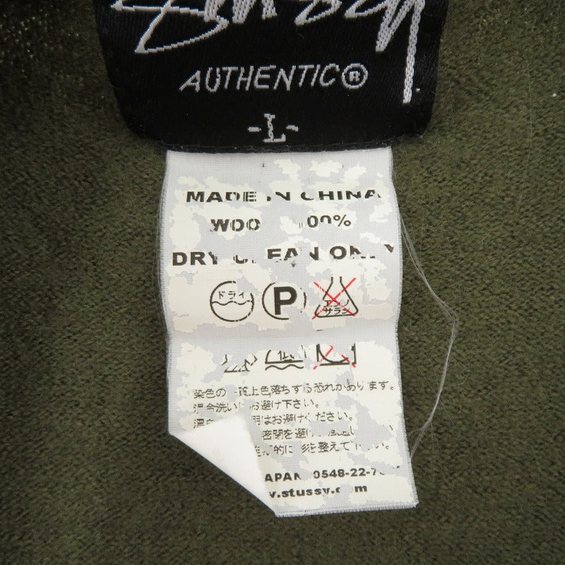 STUSSY | ステューシー 00'S ウール セーター カーキ サイズ：L【瀬戸大橋店】