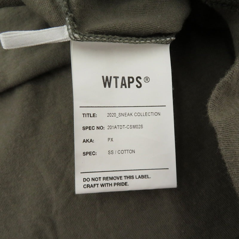 W)TAPS | ダブルタップス PX SS / COTTON 半袖Ｔシャツ 201ATDT-CSM02S カーキ サイズ：2【瀬戸大橋店】