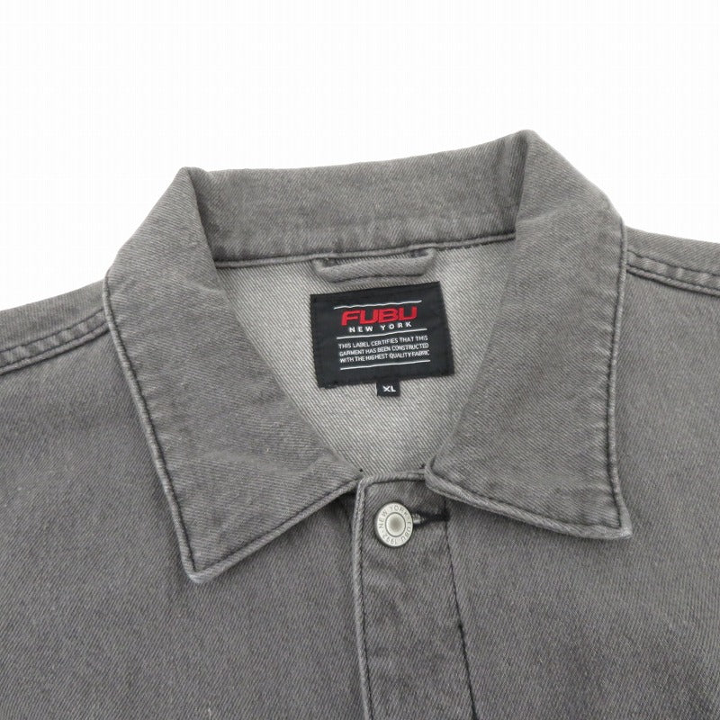 FUBU ジャケット デニム FAM-42307 ブラック サイズ：XL【瀬戸大橋店】