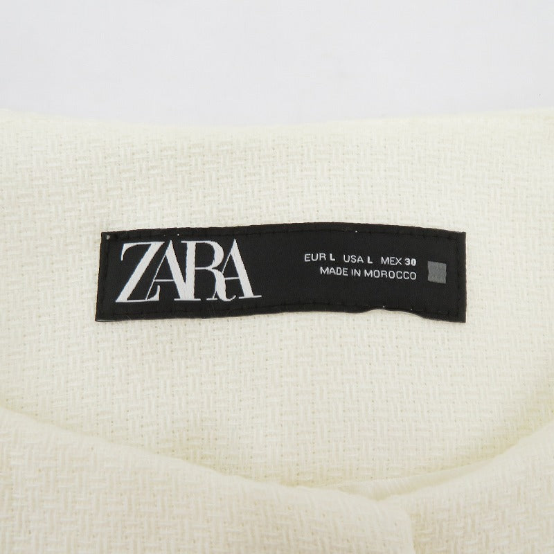 ZARA | ザラ ラウンドネック ピケ ブレザー ジャケット その他アウター ホワイト サイズ：L【瀬戸大橋店】