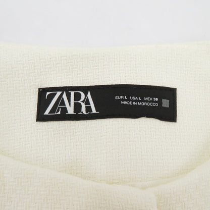 ZARA | ザラ ラウンドネック ピケ ブレザー ジャケット その他アウター ホワイト サイズ：L【瀬戸大橋店】