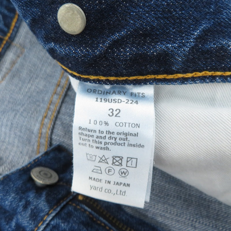 Ordinary fits | オーディナリーフィッツ TYPE WIDE USED デニムパンツ 119USD-224 ブルー サイズ：32【瀬戸大橋店】