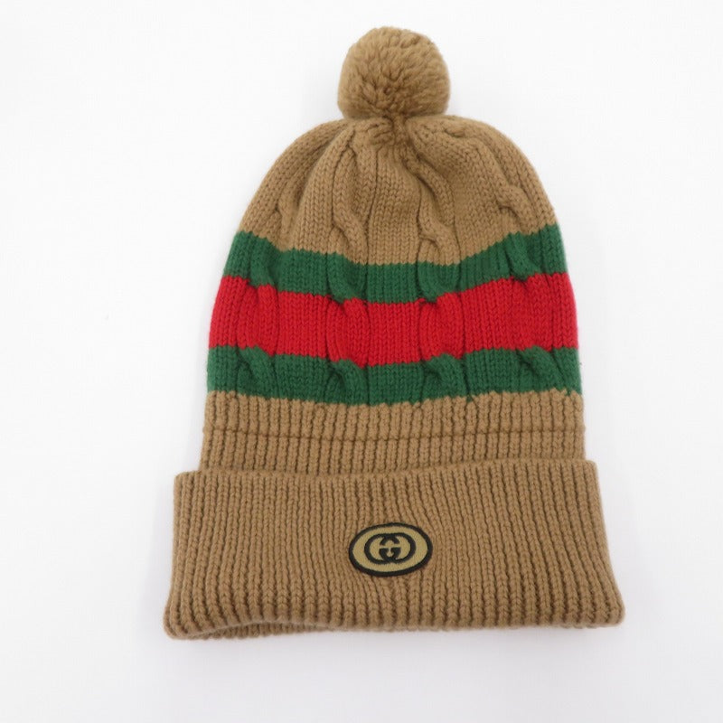 GUCCI | グッチ シェリーライン ニットキャップ 674064 4G206 ベージュ サイズ：M【瀬戸大橋店】