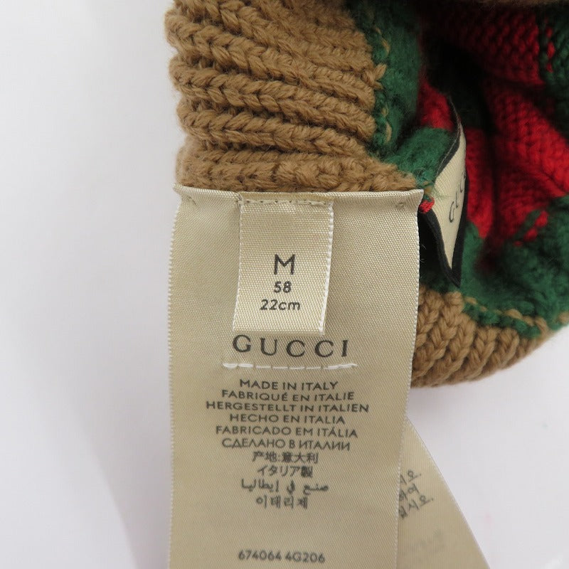 GUCCI | グッチ シェリーライン ニットキャップ 674064 4G206 ベージュ サイズ：M【瀬戸大橋店】