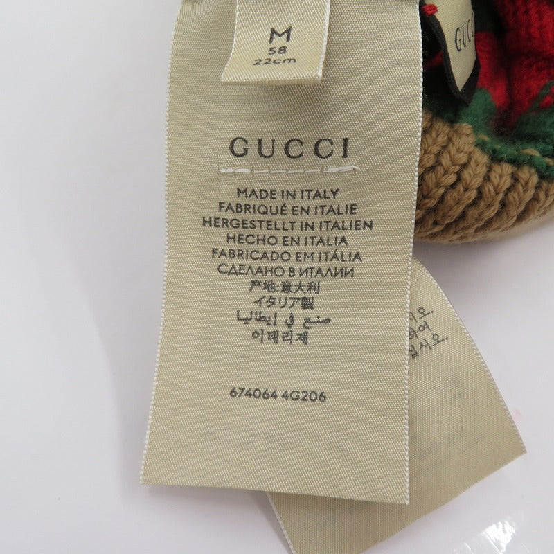 GUCCI | グッチ シェリーライン ニットキャップ 674064 4G206 ベージュ サイズ：M【瀬戸大橋店】