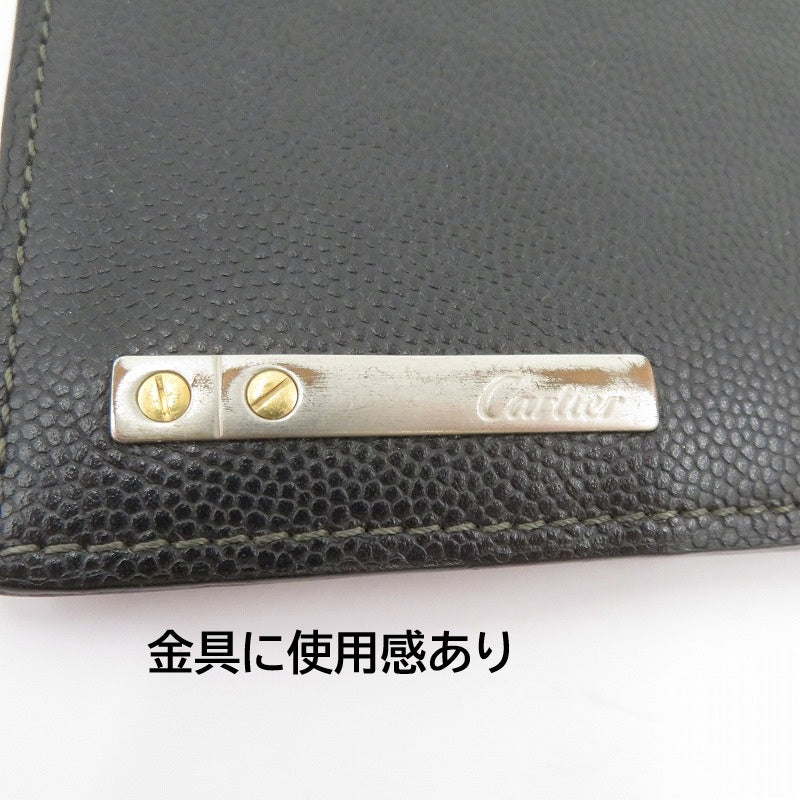 CARTIER | カルティエ サントス 二つ折り財布 L3000772 ブラック【瀬戸大橋店】