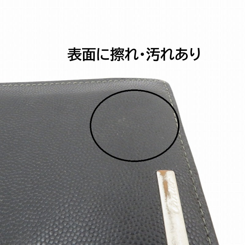 CARTIER | カルティエ サントス 二つ折り財布 L3000772 ブラック【瀬戸大橋店】