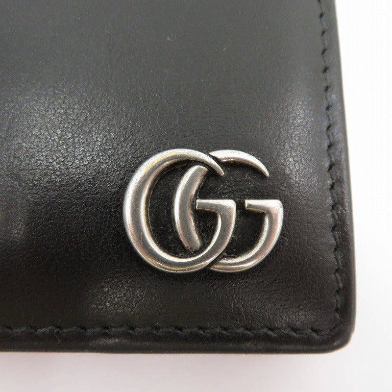 GUCCI | グッチ GGマーモント 二つ折り財布 428725・203887 ブラック【瀬戸大橋店】