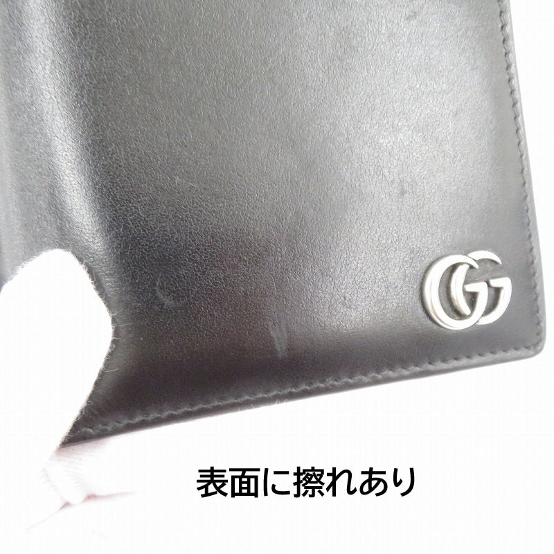 GUCCI | グッチ GGマーモント 二つ折り財布 428725・203887 ブラック【瀬戸大橋店】