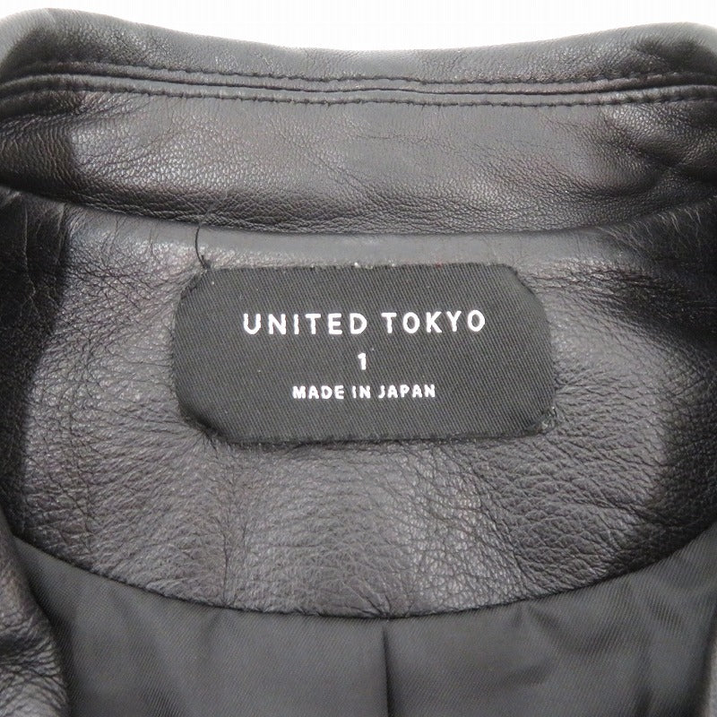 UNITED TOKYO | ユナイテッドトウキョウ シープスキン ダブルライダースジャケット レザー 506352003 ブラック サイズ：1【瀬戸大橋店】