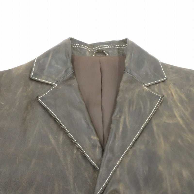 SPINASH HOMME ジャケット レザー ブラウン サイズ：M【瀬戸大橋店】