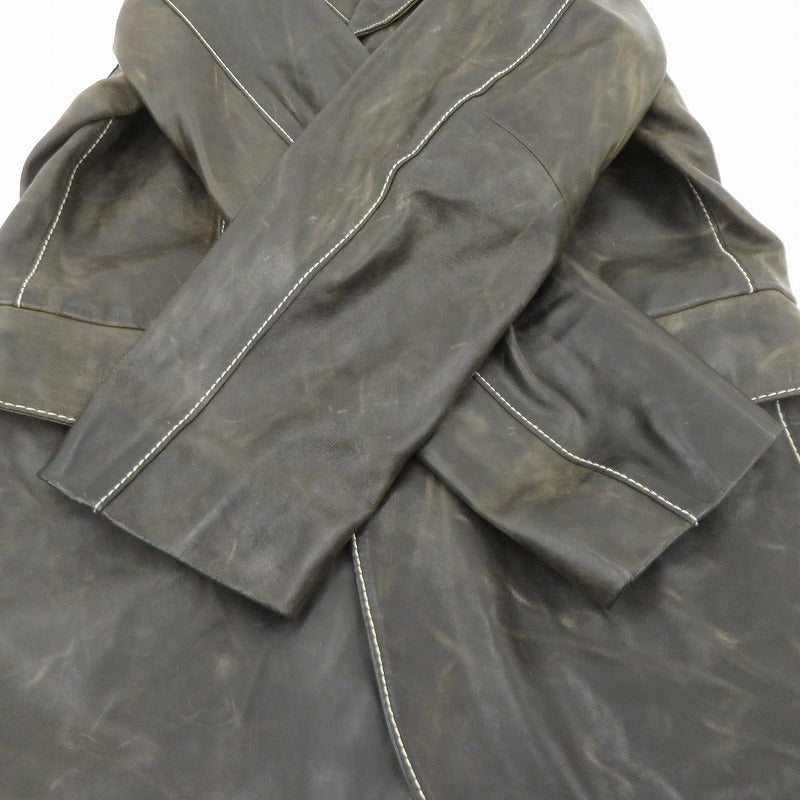 SPINASH HOMME ジャケット レザー ブラウン サイズ：M【瀬戸大橋店】