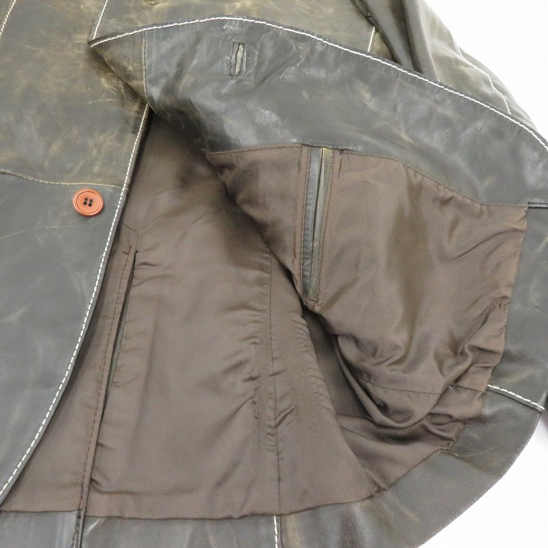 SPINASH HOMME ジャケット レザー ブラウン サイズ：M【瀬戸大橋店】