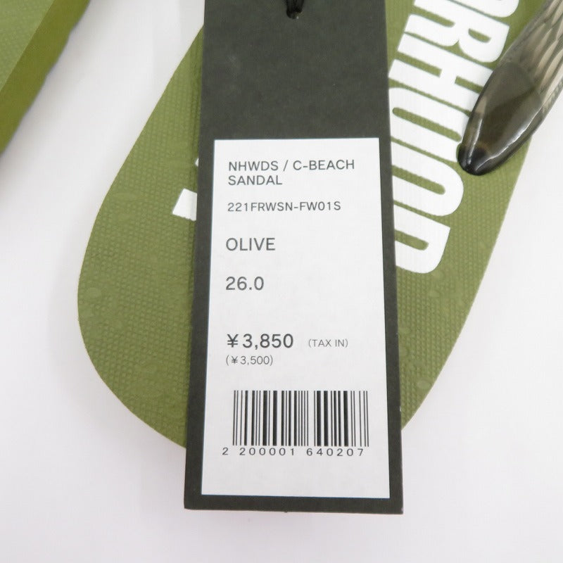 NEIGHBORHOOD | ネイバーフッド BEACH SANDAL ビーチサンダル 221FRWSN-FW01S サイズ:26.0cm カーキ 26cm【瀬戸大橋店】