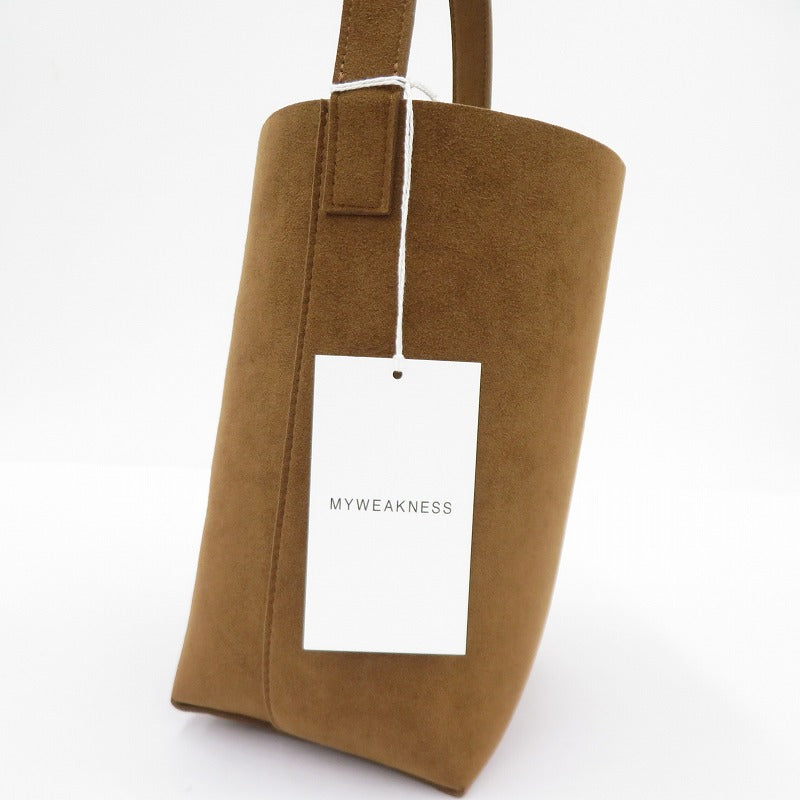 MYWEAKNESS New Port Suede ハンドバッグ 11-Z-85 キャメル【瀬戸大橋店】
