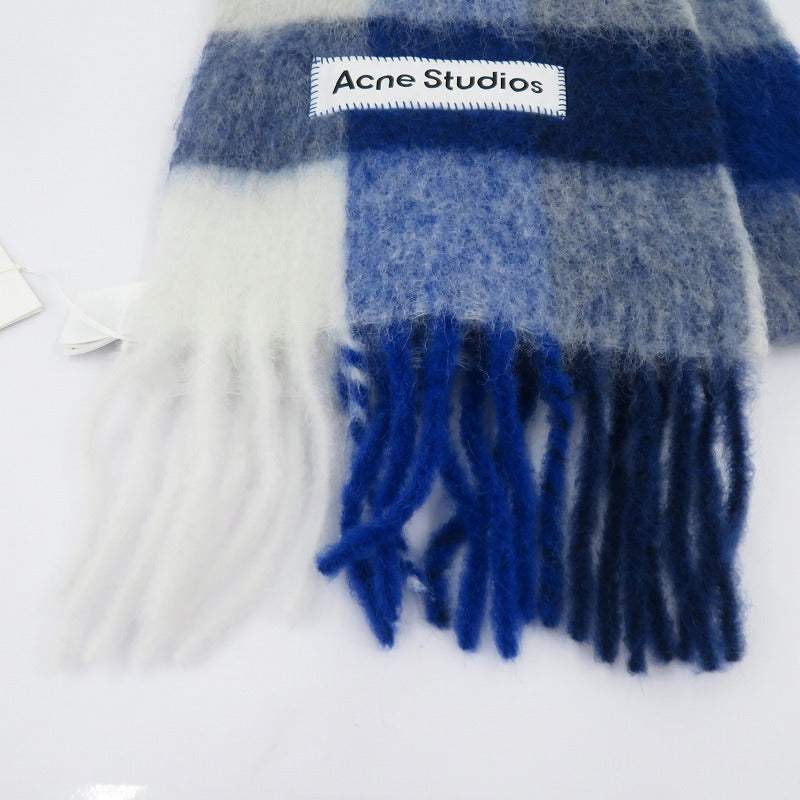ACNE STUDIOS | アクネストゥディオズ モヘアチェックスカーフ 25fw マフラー FN-UX-SCAR000115 ブルー【瀬戸大橋店】