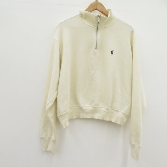 POLO RALPH LAUREN | ポロ・ラルフローレン ハーフジップスウェット/QRタグ スウェット アイボリー サイズ：L【瀬戸大橋店】