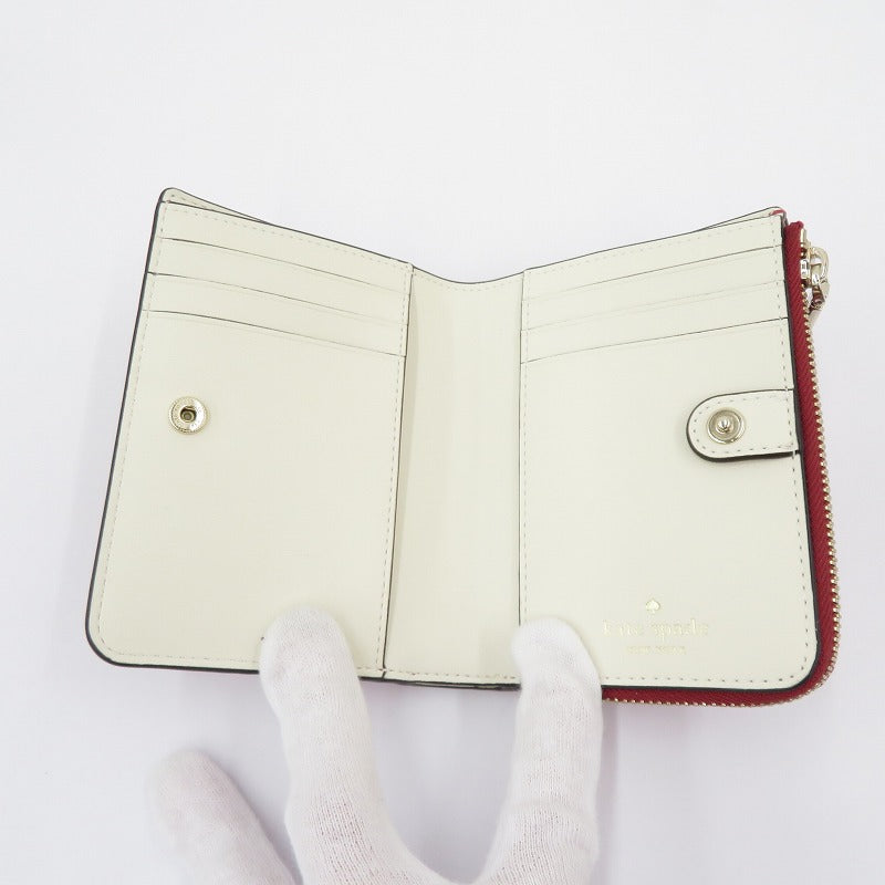 kate spade NEW YORK | ケイトスペードニューヨーク マディソン スモール L ジップ ウォレット 二つ折り財布 KN226 レッド【瀬戸大橋店】