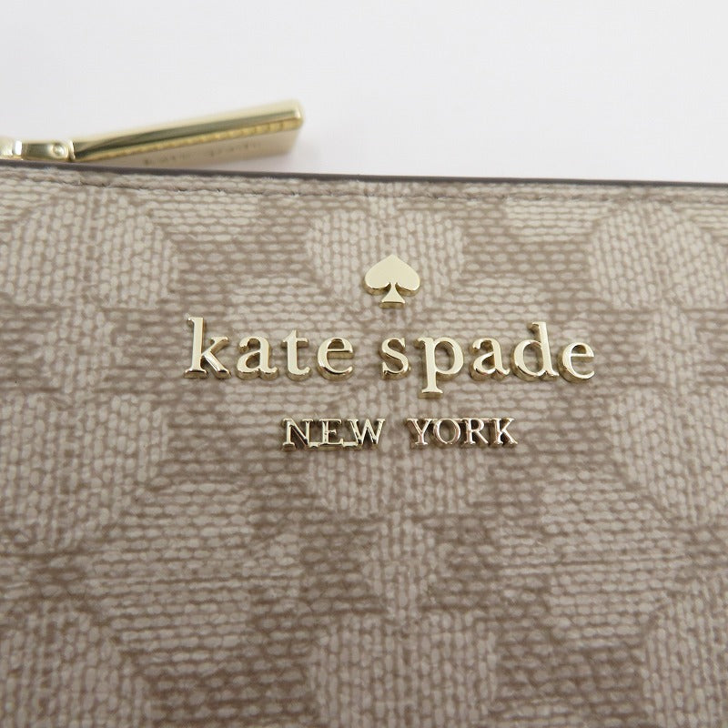 kate spade NEW YORK | ケイトスペードニューヨーク スペード フラワー スモール L-ジップ ウォレット 二つ折り財布 KK894 グレージュ【瀬戸大橋店】