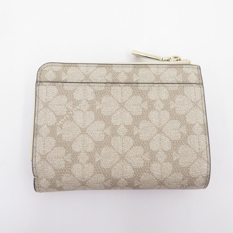 kate spade NEW YORK | ケイトスペードニューヨーク スペード フラワー スモール L-ジップ ウォレット 二つ折り財布 KK894 グレージュ【瀬戸大橋店】