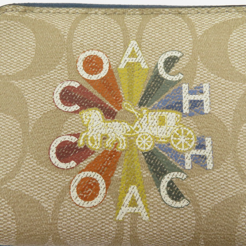 COACH | コーチ シグネチャー ラウンドファスナー財布 コインケース E1932 F76754 マルチカラー【瀬戸大橋店】