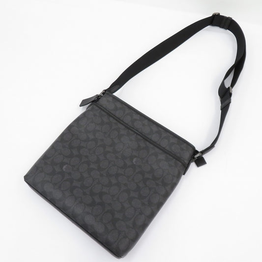 COACH | コーチ シグネチャー スリム メッセンジャー ショルダーバッグ M2444-CW227 ブラック【瀬戸大橋店】