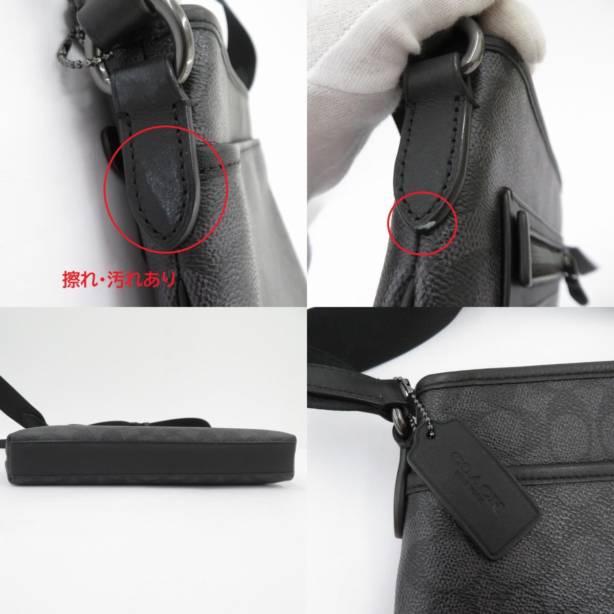 COACH | コーチ シグネチャー スリム メッセンジャー ショルダーバッグ M2444-CW227 ブラック【瀬戸大橋店】