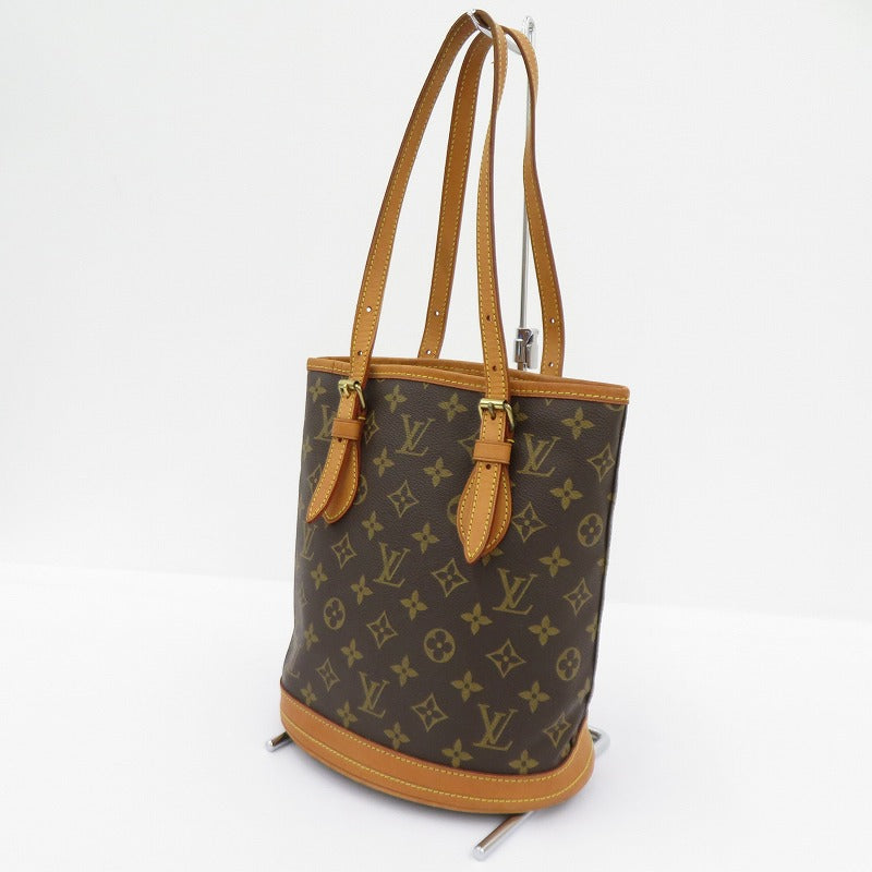 LOUIS VUITTON | ルイ・ヴィトン モノグラム バケット PM ポーチ付き ハンドバッグ M42238 ブラウン【瀬戸大橋店】