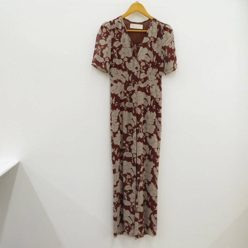 TODAYFUL | トゥデイフル Flower Georgette Combinaison ツナギ 11910339 ブラウン サイズ：36【瀬戸大橋店】